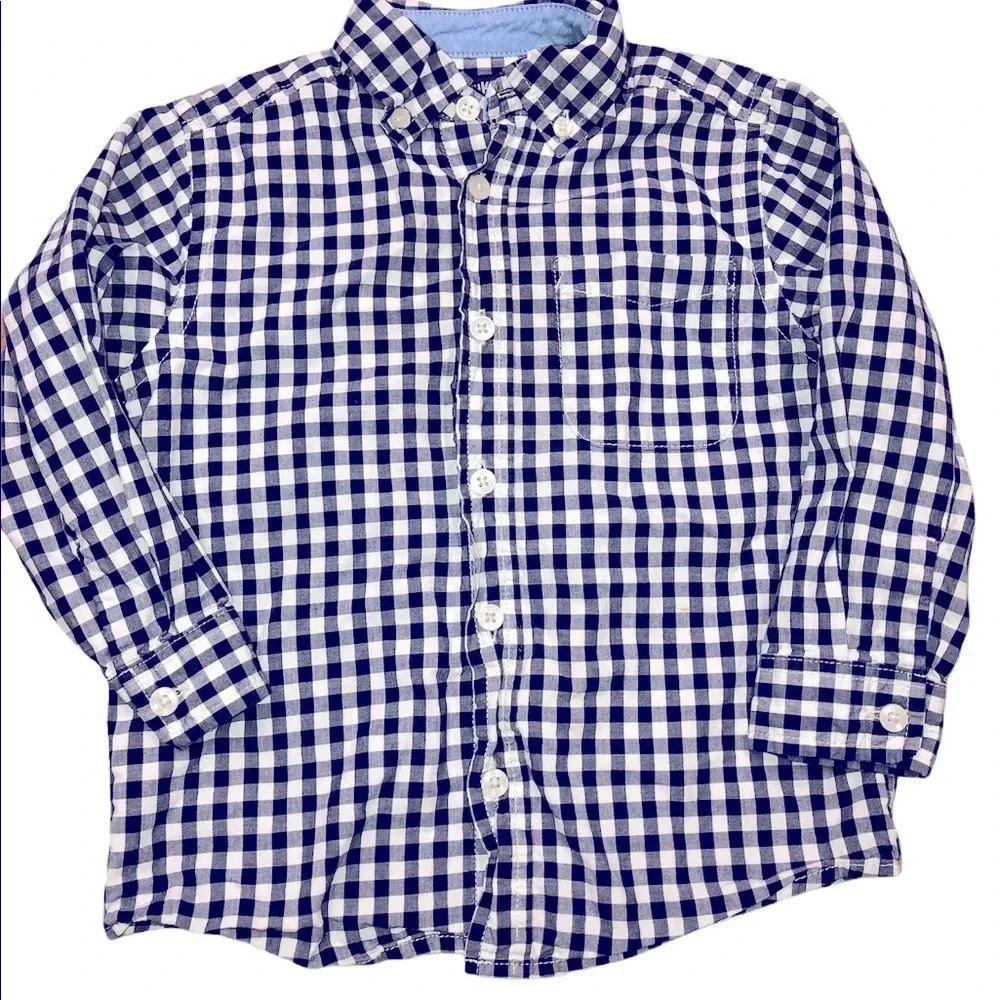 Osh Kosh B’gosh size 4 blue & white checkered top